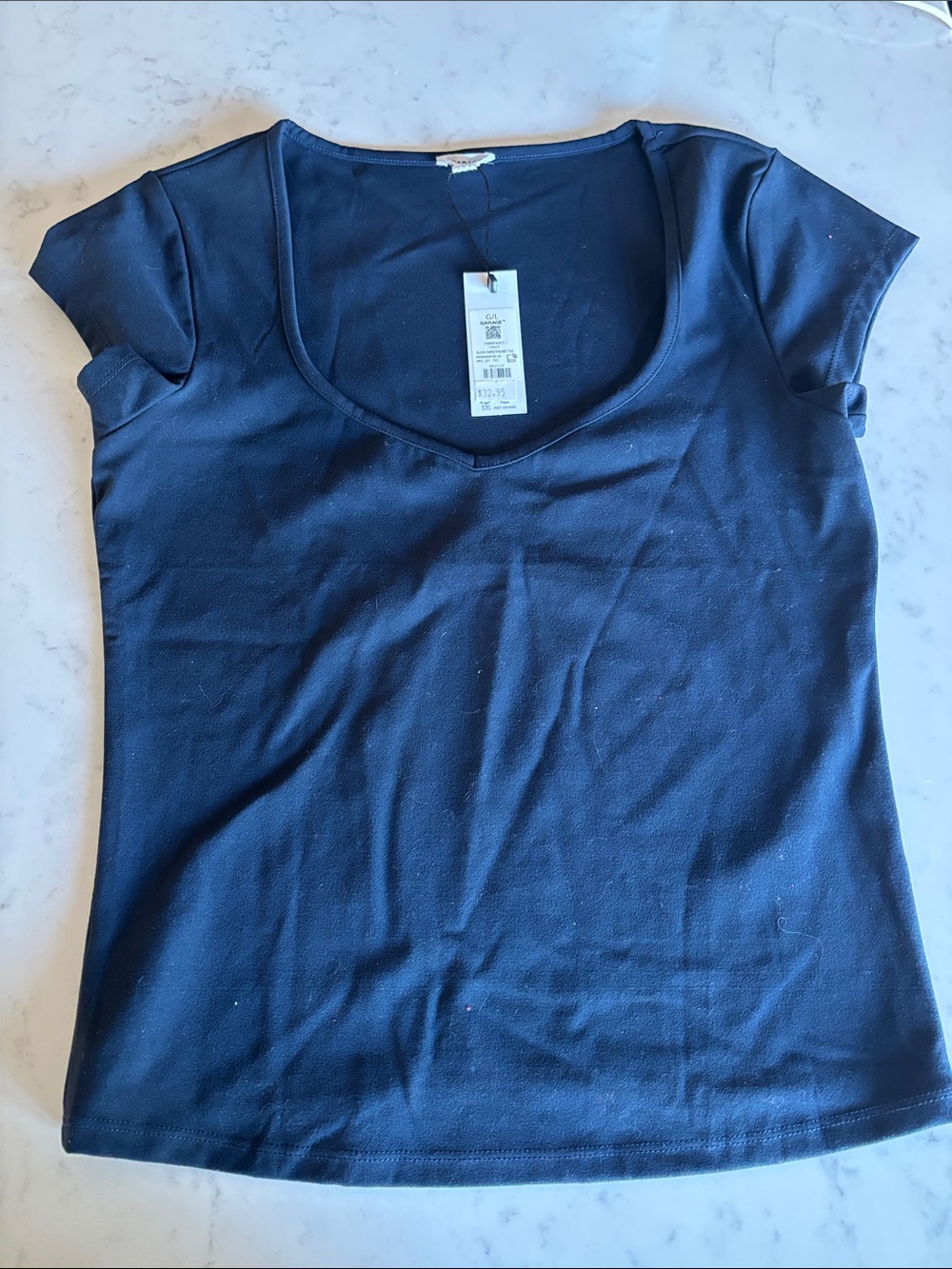 Classic Scoop Neck Black Women's Top